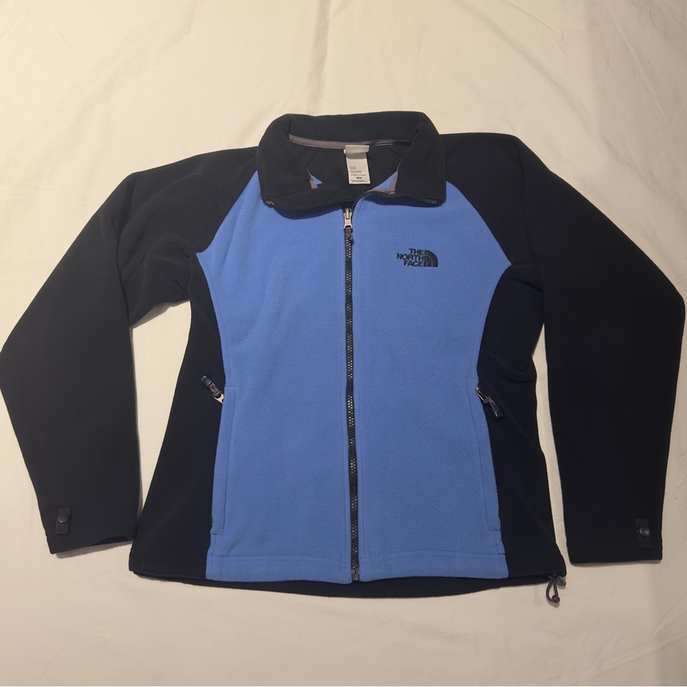 The North Face Blue Black Zip Up Women’s Fleece Jacket Size Medium